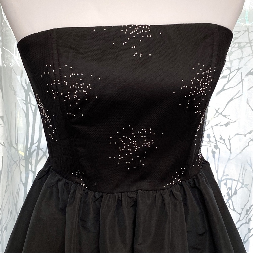 RAMY brook Liana black silver sparkle strapless corset bubble hem mini dress - Picture 7 of 14